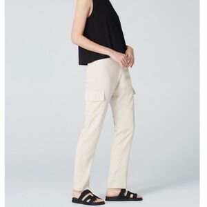NEW Uncle Studios Cargo Pant Straight Leg High Rise Button Fly Cream Tan Medium